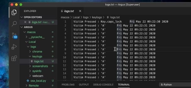 File log argus