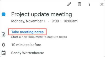 Cách Tạo ghi chú cuộc họp bằng Google Calendar 10