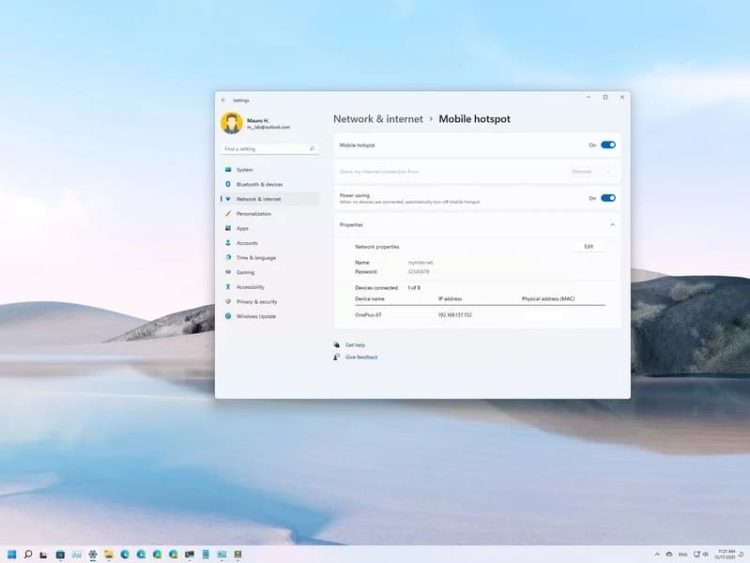 How to share wifi from laptop to other devices using windows 11