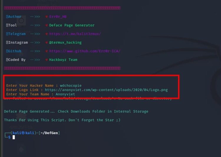 Hướng dẫn tạo trang Deface HTML bằng DefGen - AnonyViet
