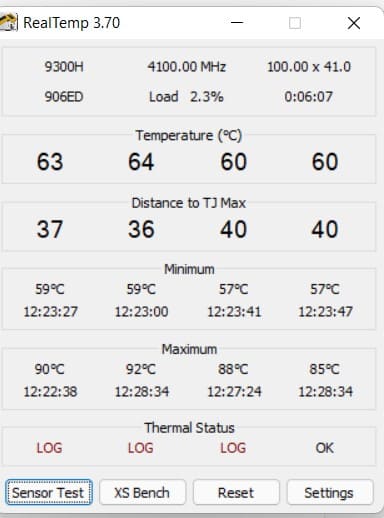 Parameter Real Temp