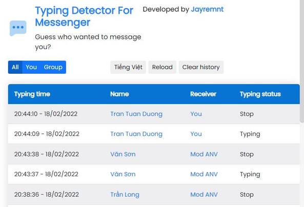 Typing Detector For Messenger