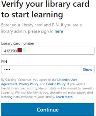 Verify your library card to start learning