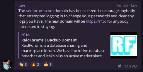 Diễn đàn Hacker lớn nhất thế giới Raidforums.com đã bị thu giữ