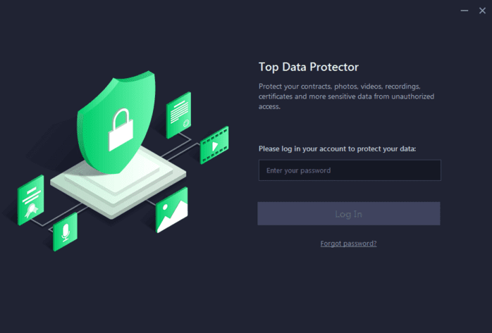 dat password bao ve tap tin bang Top Data Protector