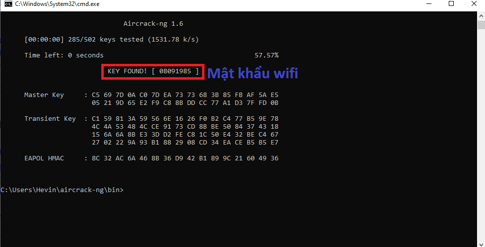 hack pass WiFi thành công