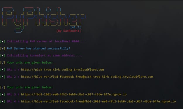 PyPhisher: Easy-to-use phishing tool with 65 available sites 12