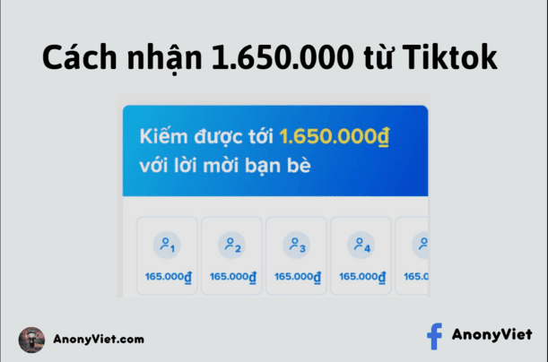 Tiktok is giving away 1,650,000 VND to all accounts