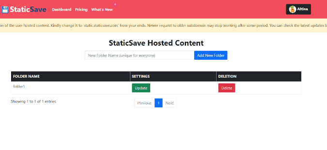 Host Static files online for Free - StaticSave