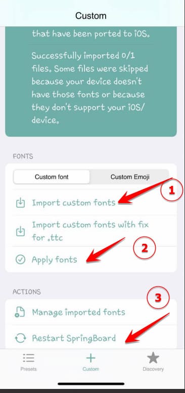 how to use dong ho font on iphone