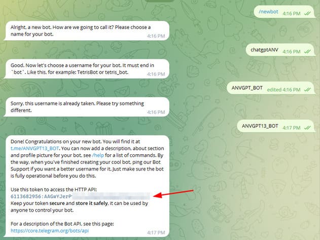 Instructions to create your own ChatGPT Bot on Telegram 10