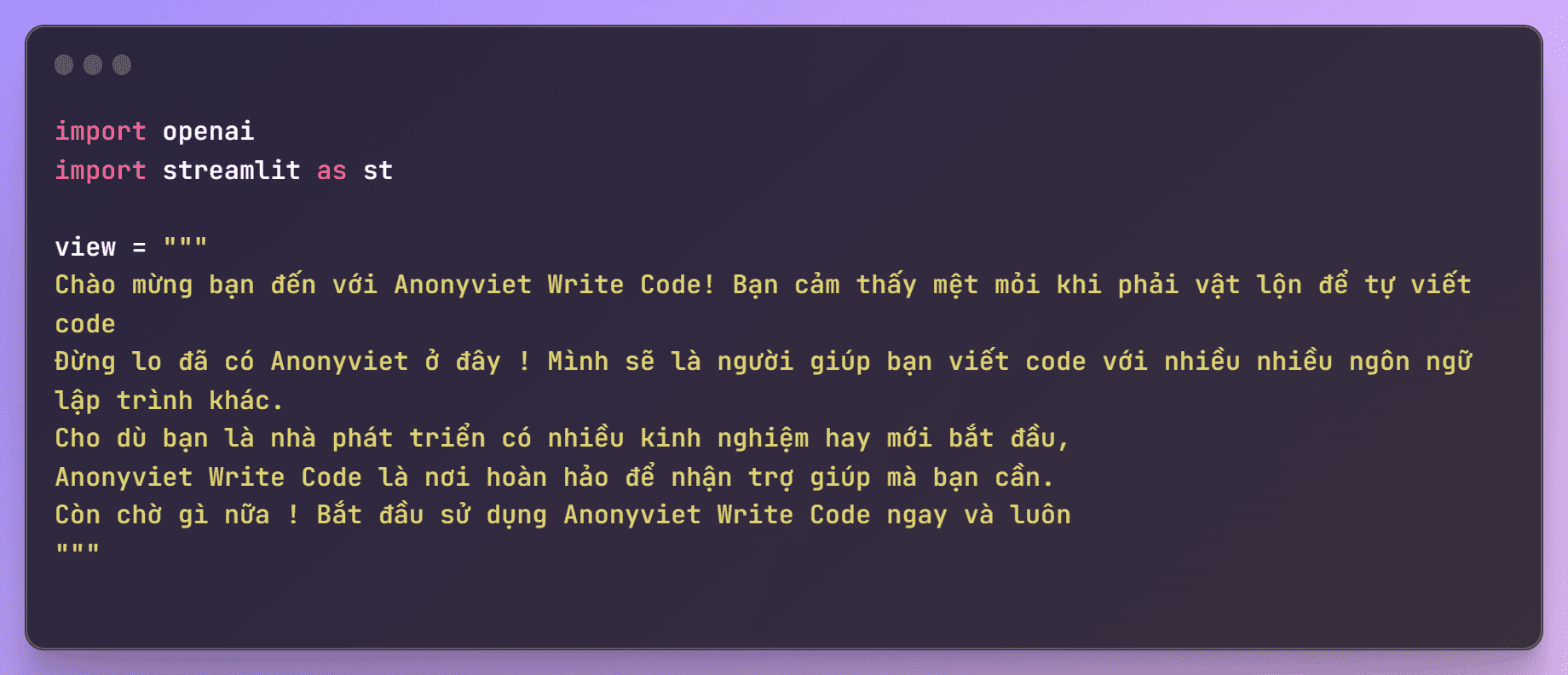 Cách tạo Web App Chatbot viết code tự động bằng Python