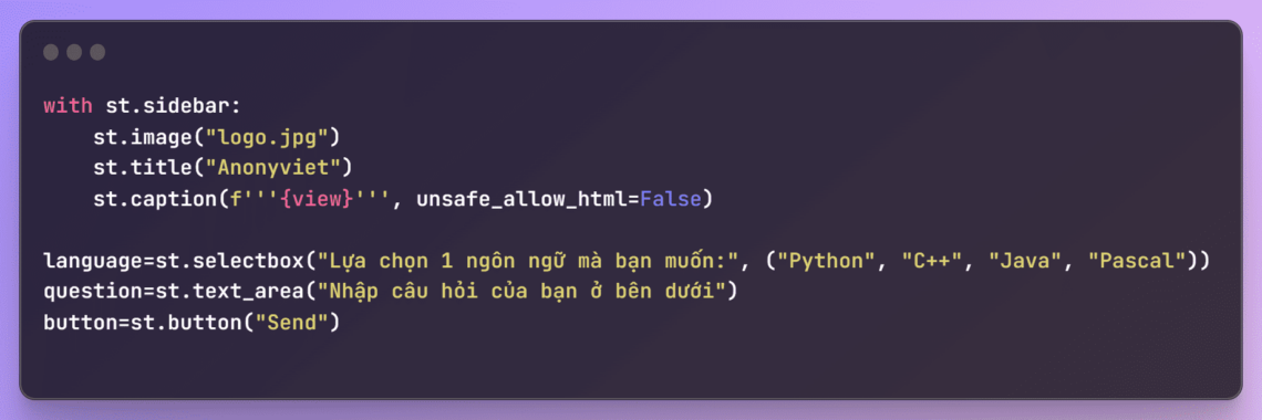 Cách tạo Web App Chatbot viết code tự động bằng Python - AnonyViet