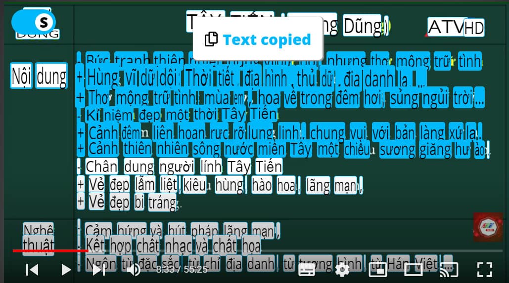 Cách dùng Selectext sao chép văn bản từ video