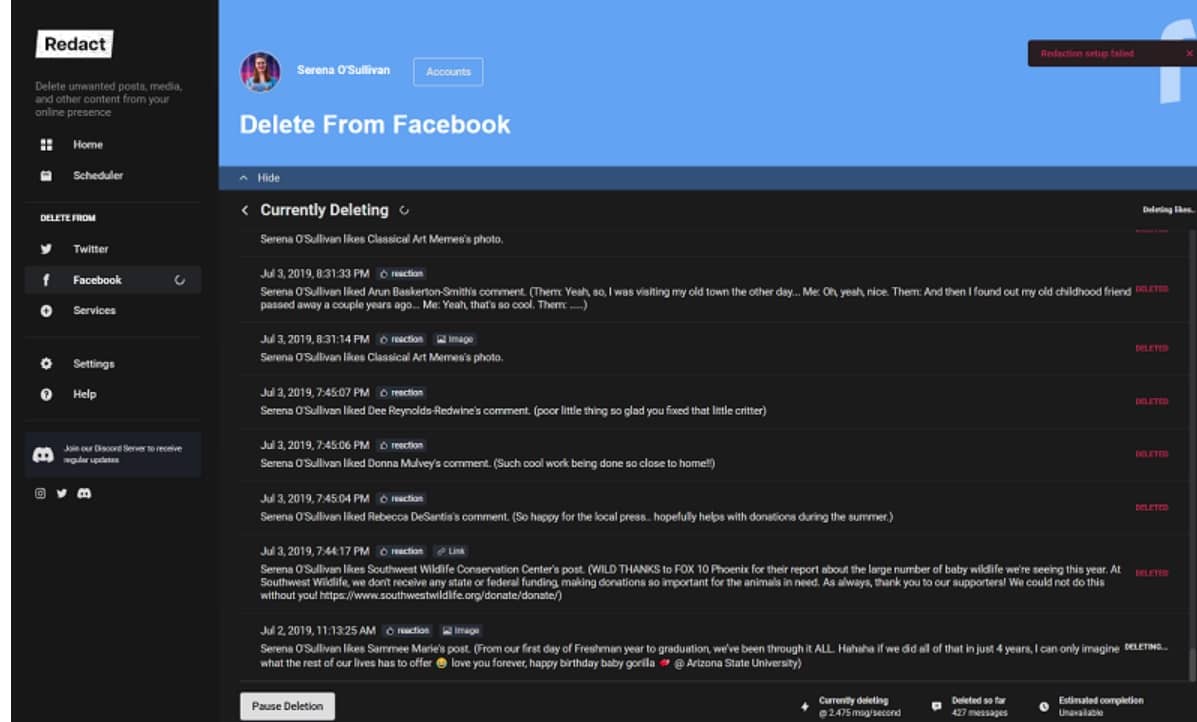 How to delete everything on social media