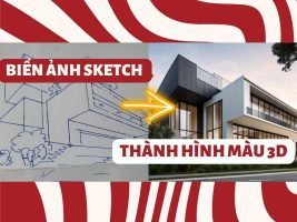 Turn architectural sketch images into 3D color images