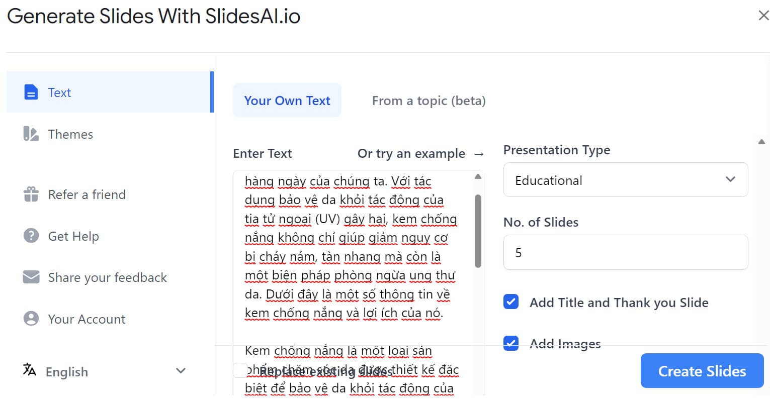 Create presentations with ChatGPT and Google Slides