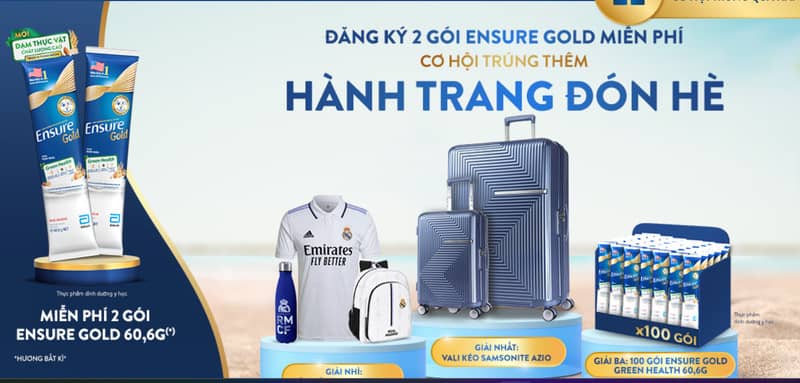 Cách đăng ký nhận 2 gói Ensure Gold miễn phí