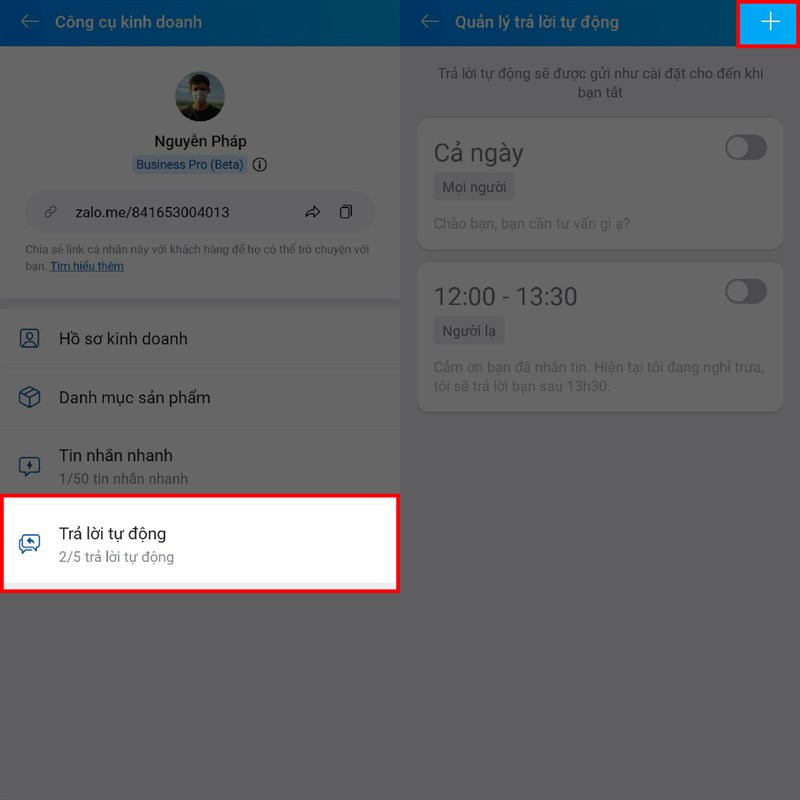 How to use auto-reply messages on Zalo