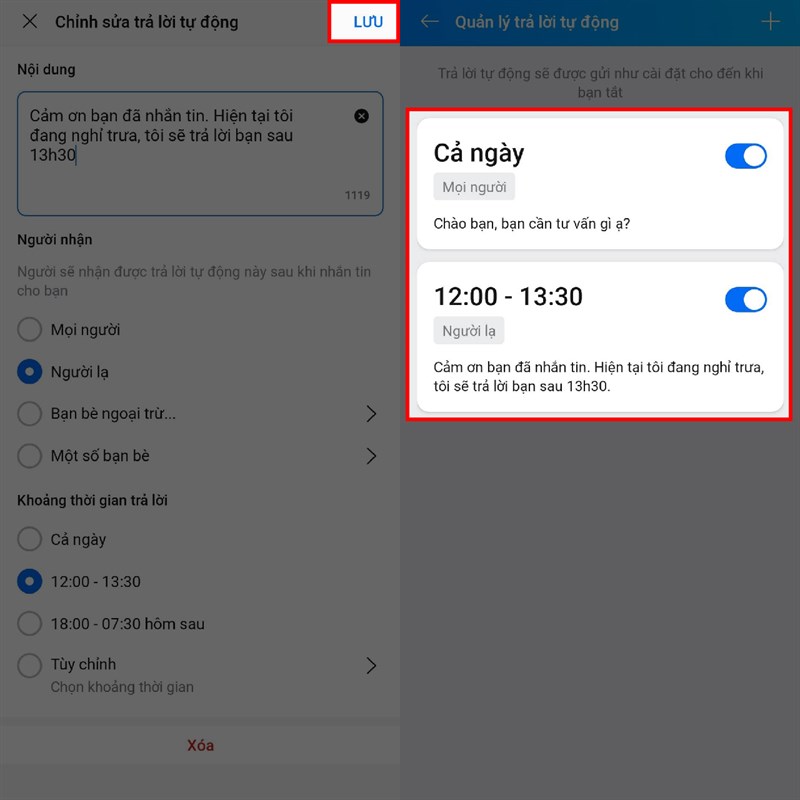 How to use auto-reply messages on Zalo