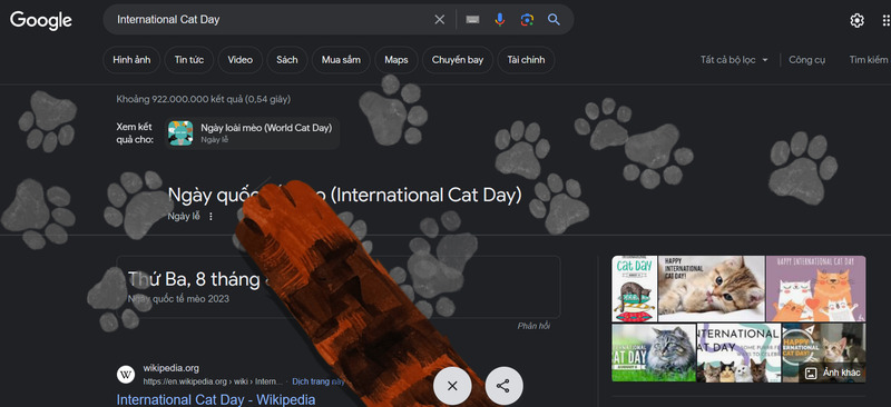 Create cat paw prints on Google 