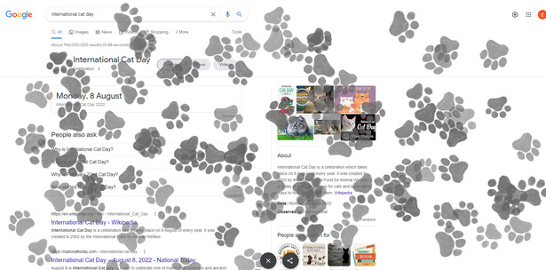 Create cat paw prints on Google 