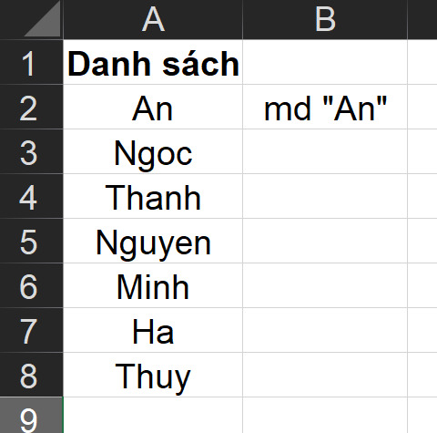   Create folders in bulk and name them according to the Excel list