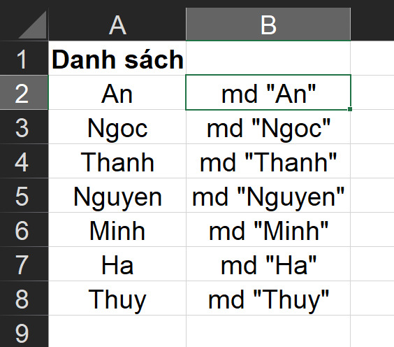   Create folders in bulk and name them according to the Excel list