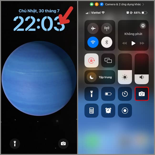 cách bật camera nhanh trên iPhone