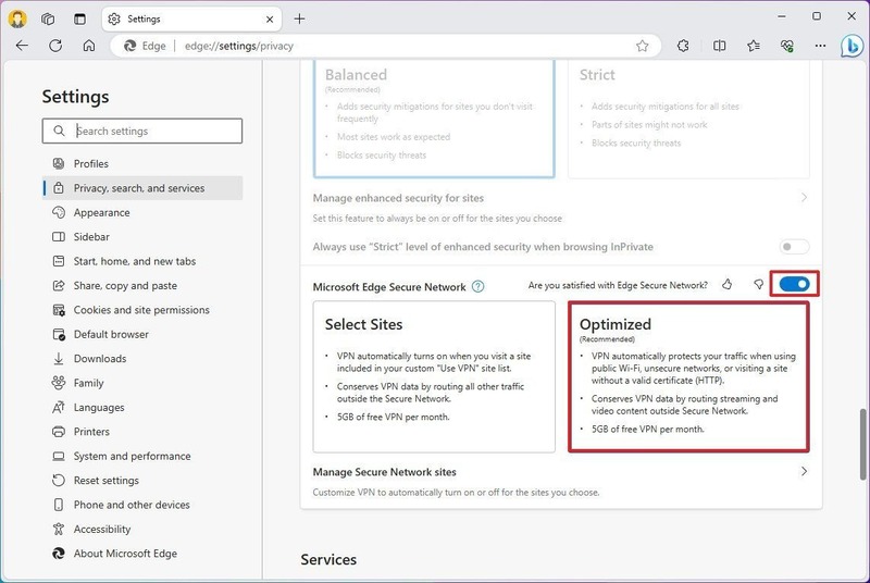 Microsoft EDGE mới tích hợp VPN miễn phí