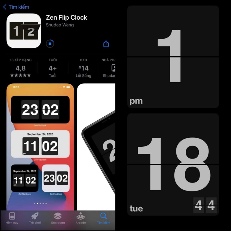 How to set flip clock on iPhone
