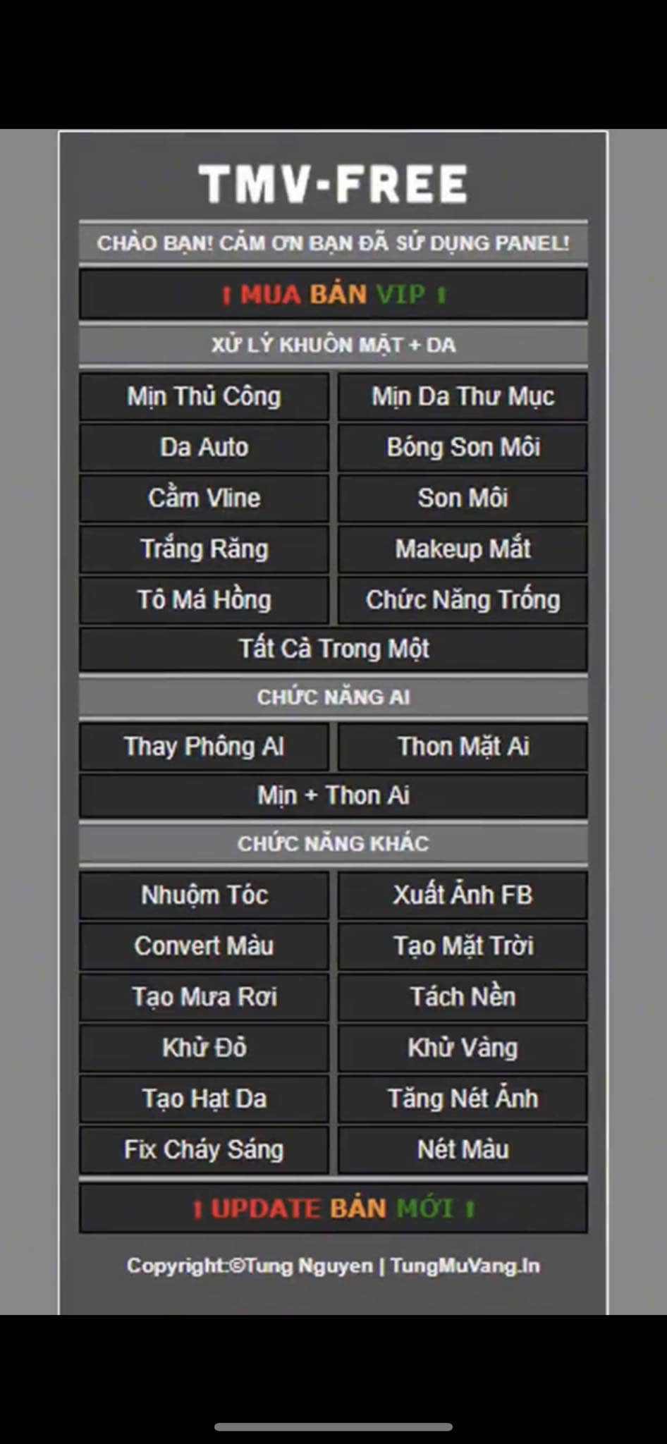 TMV panel