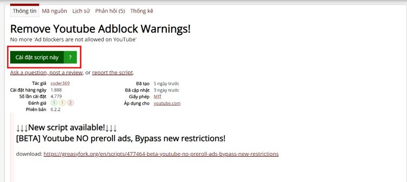 How to block Youtube AdBlock warnings 