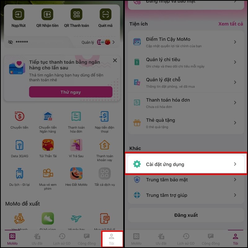 How to turn off advertising notifications on MoMo