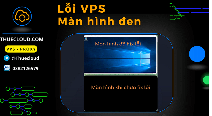 Fix black screen error on VPS – Icon, taskbar, mouse pointer are not visible.