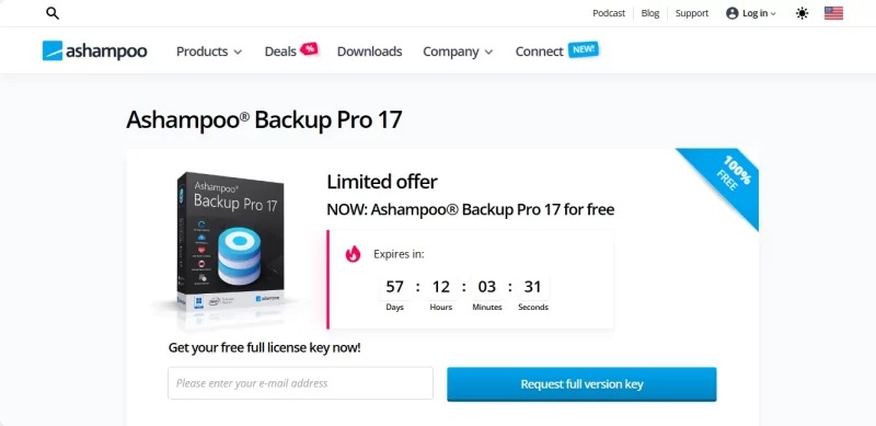 nhận bản quyền Ashampoo Backup Pro 17