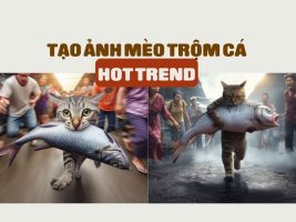 How to create a photo of a cat stealing a fish, a hot trend on Facebook, super simple