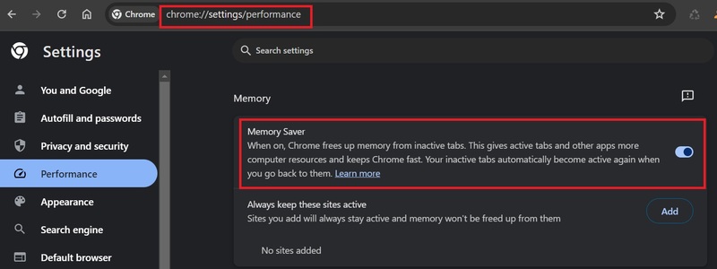 How to see how much RAM Chrome uses