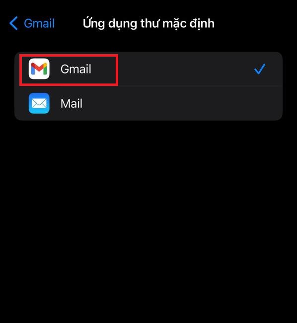 thay đổi Email mặc định trên iPhone 