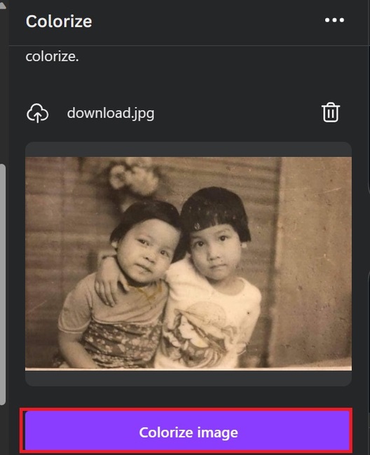 Restore color to old photos