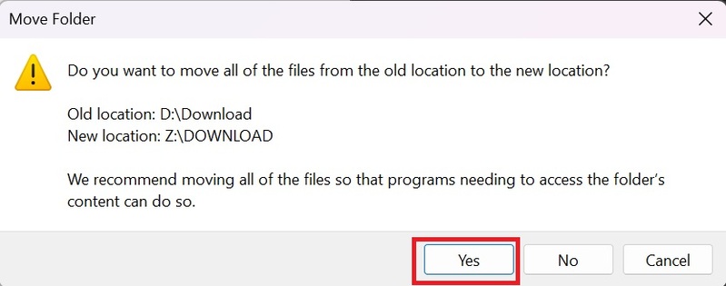 How to change Download folder