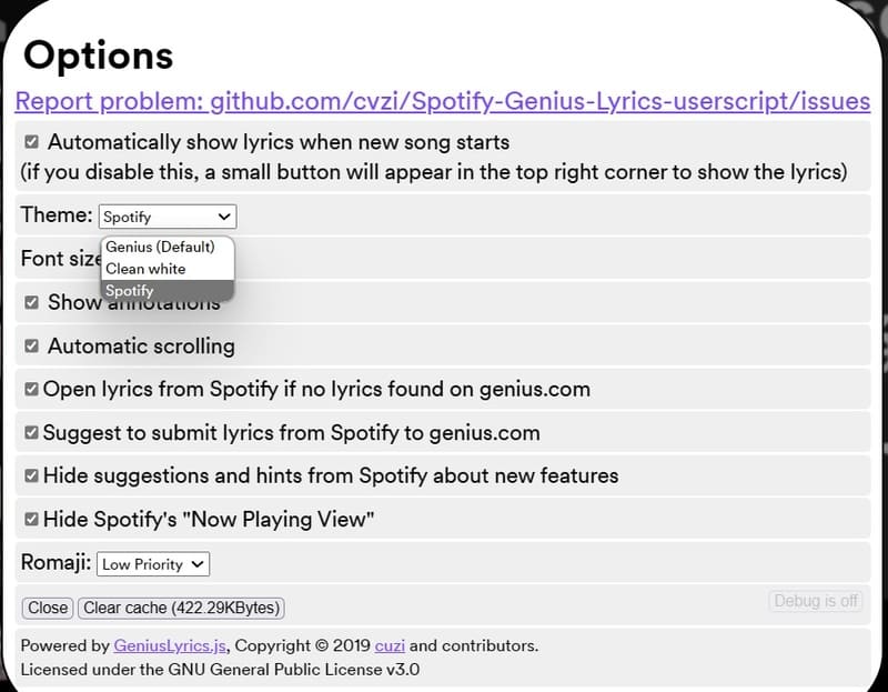How to display lyrics for every song on Spotify