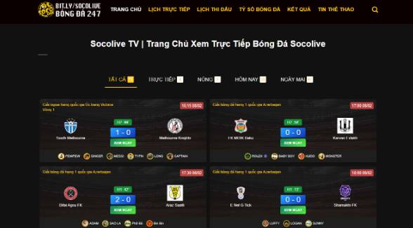 Socolive   Nguồn cảm hứng từ bóng đá trực tiếp