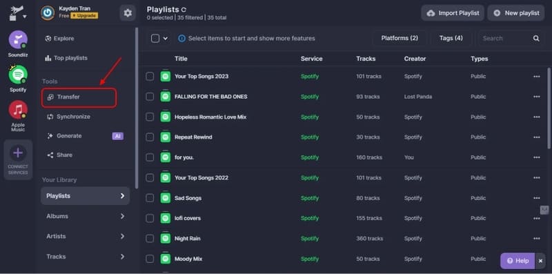 Transfer playlists from Spotify to Apple Music