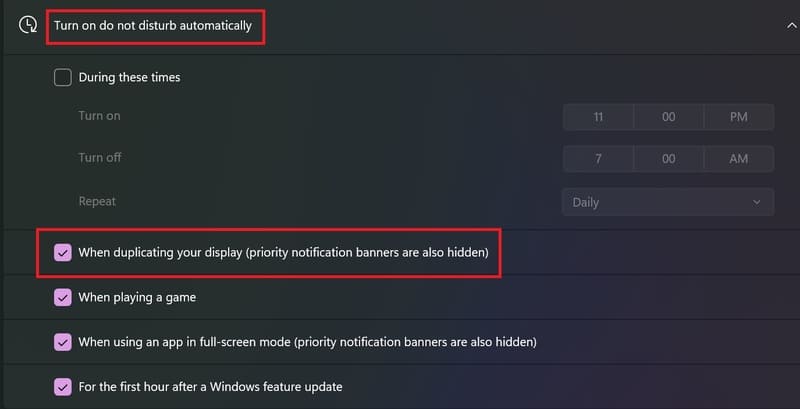 How to automatically turn off notifications when presenting