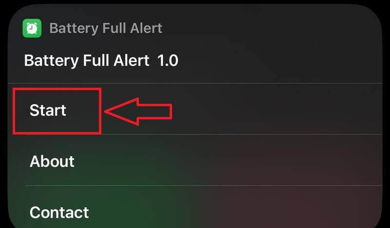Instructions for setting up notifications when the battery is full for iPhone