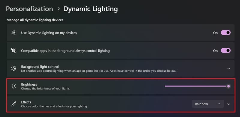 Dynamic Lighting