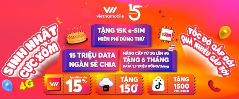 eSIM Vietnamobile miễn phí