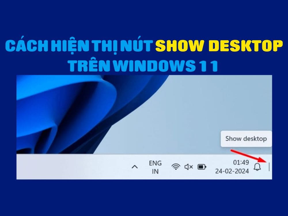 How to display the Show Desktop button on the Windows 11 taskbar ...
