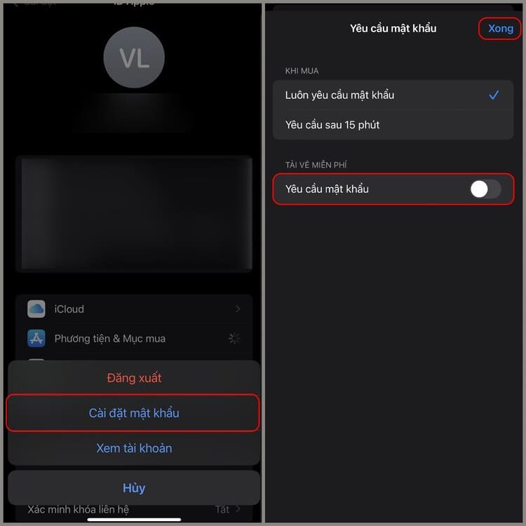 How to turn off entering password when downloading applications